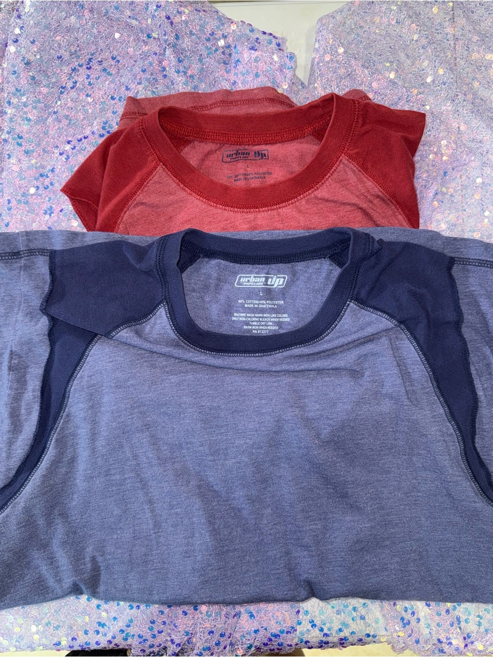 1368-Urban Outfitters Red & Navy Raglan Tank Top Duo